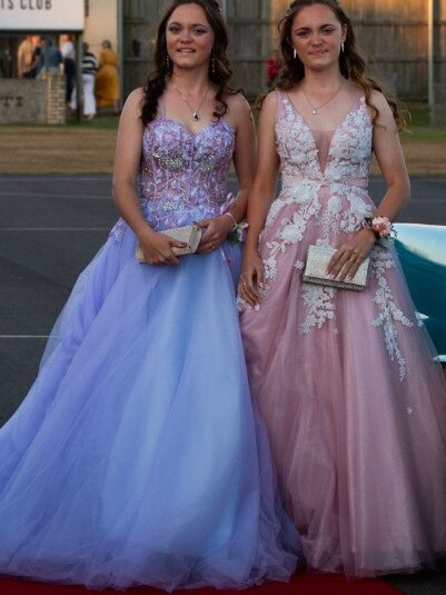 Anna Harris and Jade Harris at the 2023 Bundaberg State High School Formal.