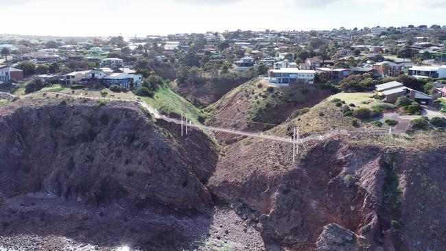 Artist impression of the Grey Gully bridge, as seen from the ocean. Picture: City of Marion,