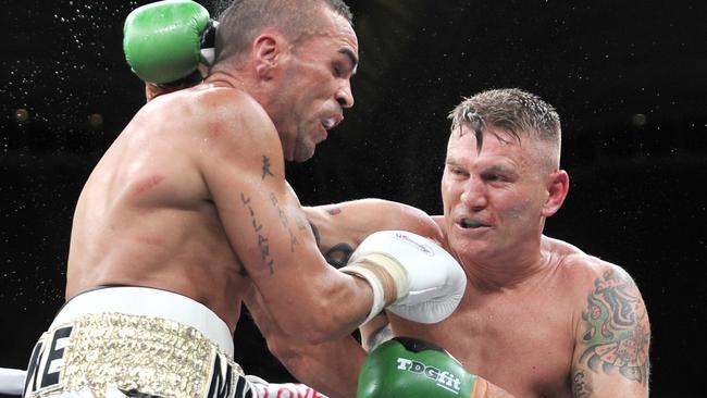 Anthony Mundine and Danny Green. Picture: AAP