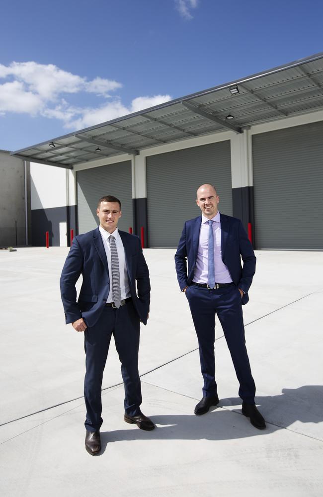 David Brisk and Nick Evans from Colliers International outside the Crestmead spec-built facilty that was snapped up by an investor for $2.8 million.  