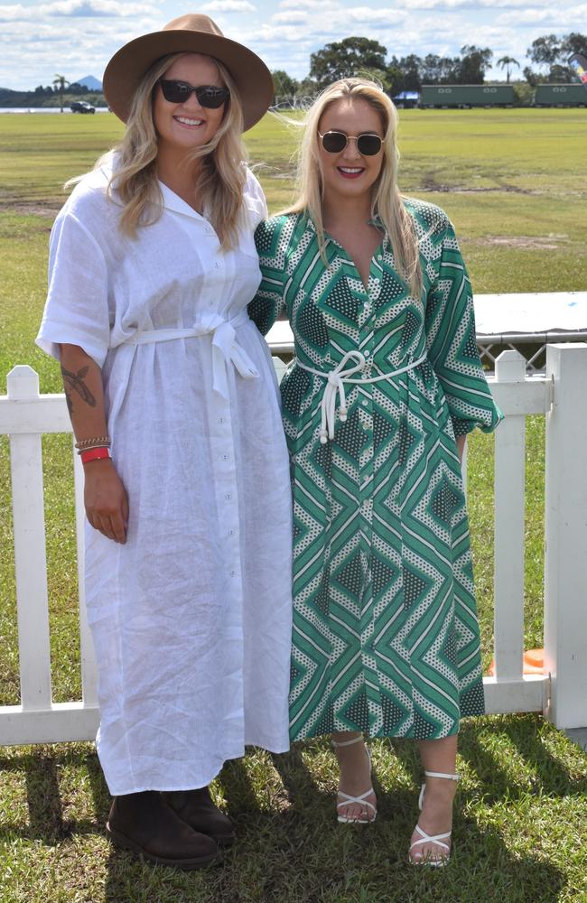 Tegan Slater and Katie Mcdougal enjoy their day at the Polo By the Sea event in Maroochydore. Picture: Eddie Franklin