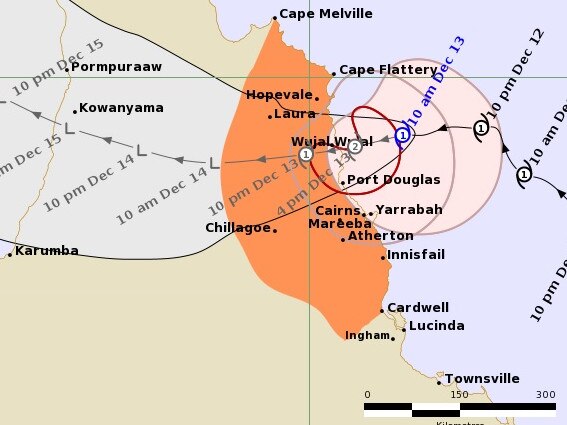 Tropical Cyclone Jasper is expected to make landfall this afternoon. Picture: BOM