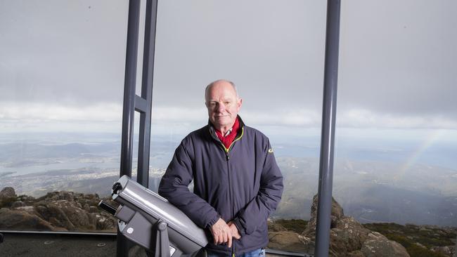 Chris Oldfield, on the summit. Mount Wellington Cableway Company will hold a media event to announce further detail of the development application for the cable car. Picture: RICHARD JUPE