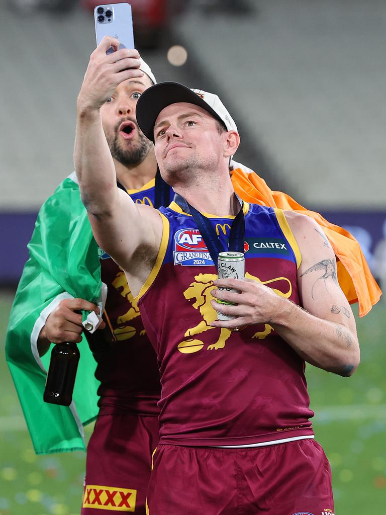 And in selfie mode post-match. Picture: Mark Stewart