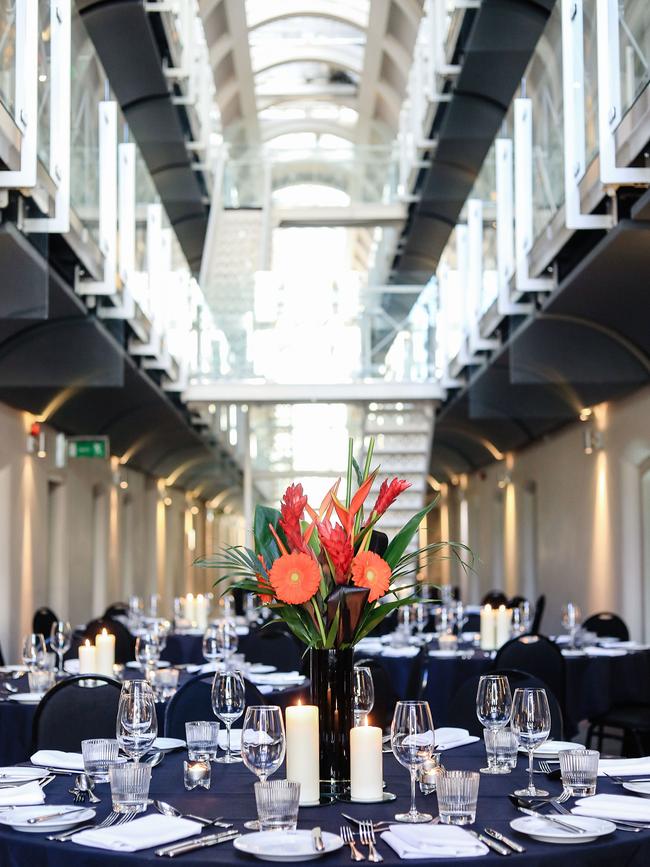 Event dining in the vestibule at Malmaison in Oxford.