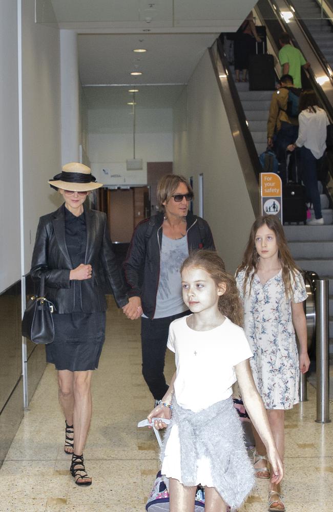 Nicole wore a black ensemble with oversized sunglasses and a panama-style hat. Picture Jenny Evans