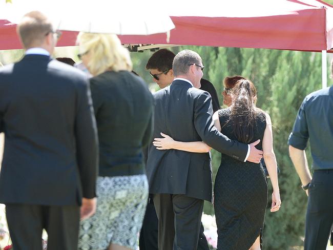 James Packer comforts ex-wife Erica as she farewells her ...