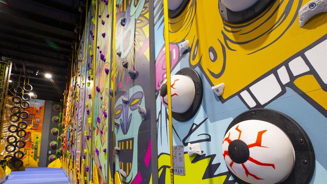 The Tribal Climb Wall at the Jungle Adventure Play Centre in Tingalpa. Picture: Renae Droop