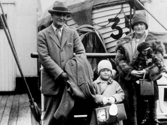 UNDATED : Author F Scott Fitzgerald with his daughter Scotty & wife Zelda on a ship in an undated image.Fitz/famHistorical Picture: Supplied