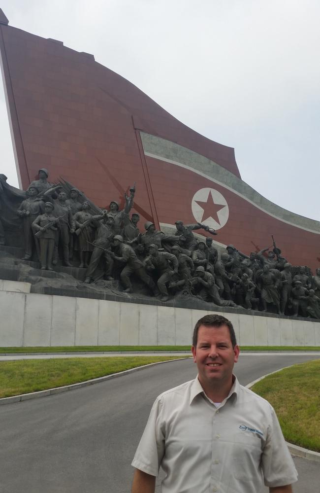 Nerang travel agent Neil Kirby in North Korea. Photo: Supplied.