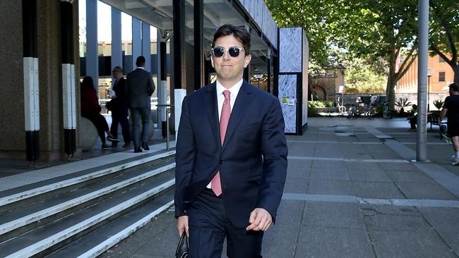 Journalist Joe Aston leaving Federal court after giving evidence at his defamation trial against Elaine Stead. Picture: Jane Dempster.