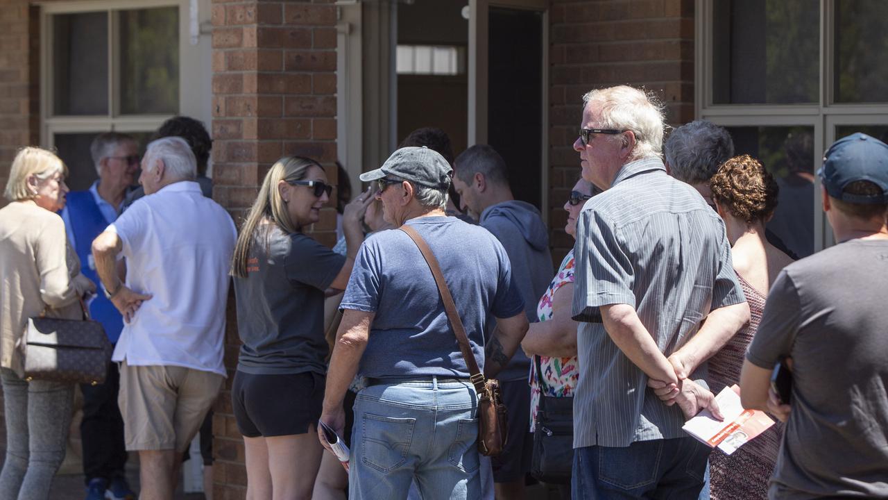 Hundreds turned out for early voting on Tuesday. Picture: Brett Hartwig