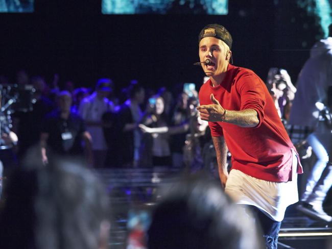 Justin Bieber appearing on the X factor Eviction. Picture CH 7