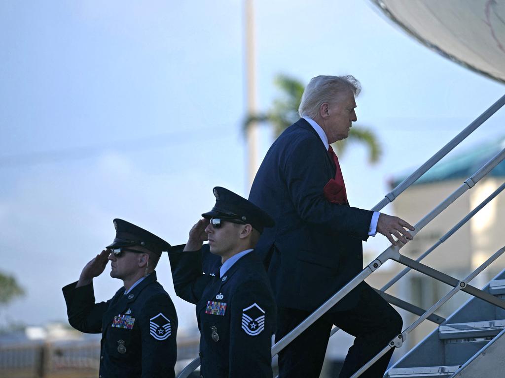 US President Donald Trump, boarding Air Force One at Palm Beach International Airport, has outlined his plans for a third term. Picture: AFP