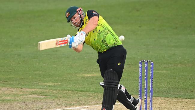 Finch’s speedy 40 runs helped the Aussies boost their net run rate against Bangladesh. Picture: Alex Davidson / Getty Images