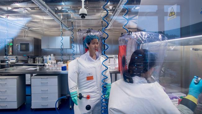 Chinese virologist Shi Zhengli inside the P4 laboratory in Wuhan, capital of China's Hubei province.