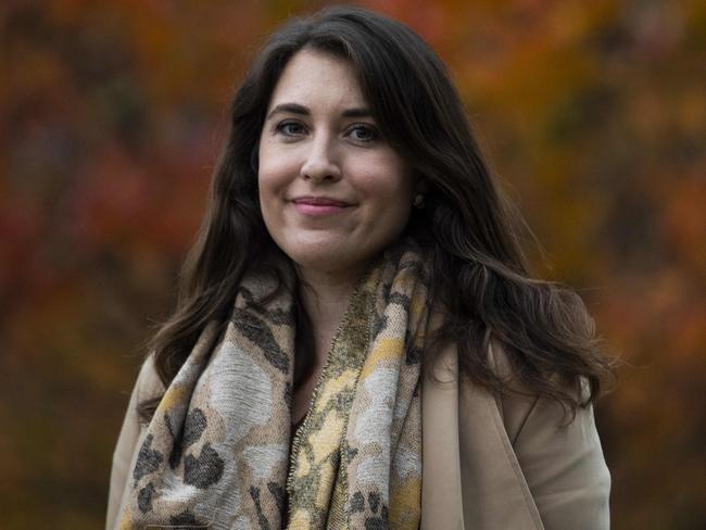 News Limited journalist Annika Smethurst in front of her home in Canberra which was raided by the AFP with an invalid warrant. Picture: Sean Davey.