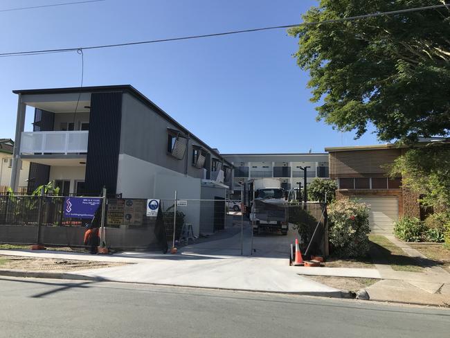 The worksite where two men were injured in Kippa Ring.