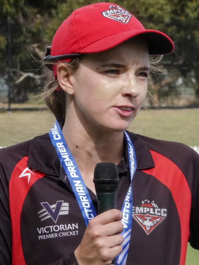 Essendon Maribyrnong Park premiership captain Makinley Blows. Picture: Valeriu Campan