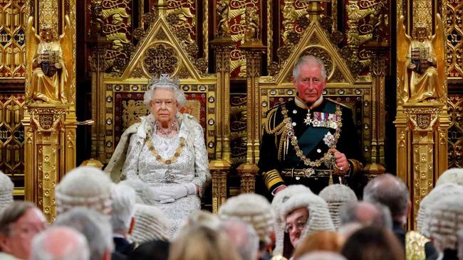 The Queen and Charles at the opening of UK Parliament in 2019.