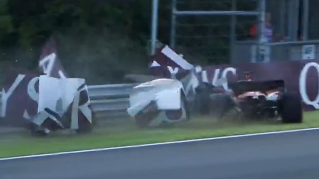 Ferrari's Charles Leclerc crashes out.