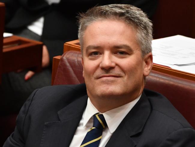 Minister for Finance Mathias Cormann hit out at Mr Abbott for behaviour he said was “deliberately disruptive” and “completely unhelpful”. Picture: AAP/Mick Tsikas