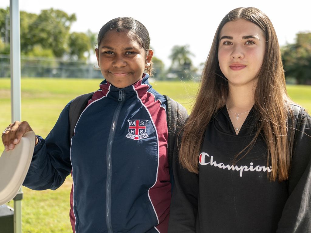 Montaishia Allingham and Summah Walker at Mackay State High School Friday 21 July 2023 Picture: Michaela Harlow