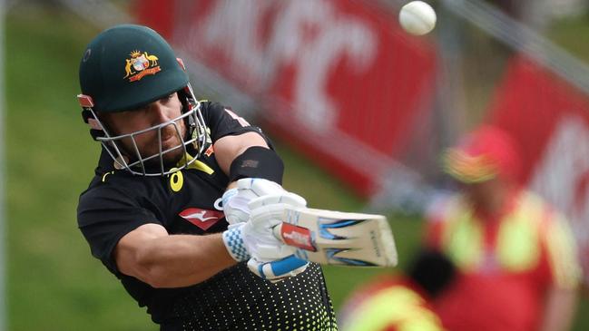 Australian captain Aaron Finch looked out of sorts out in the middle. Picture: AFP