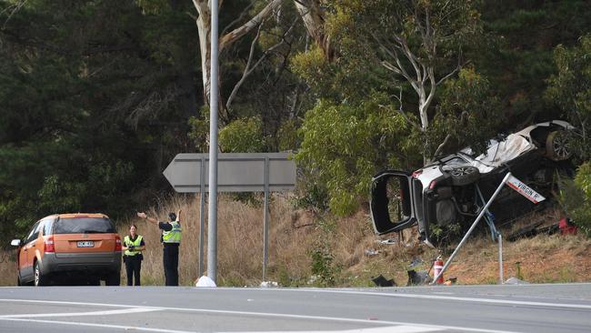 The Subaru was involved in a side-on collision with the Ford. Picture: Tricia Watkinson