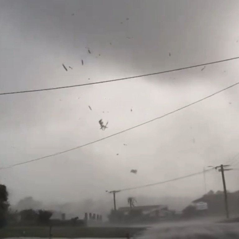 A video capturing the moment a tornado ripped through Bunbury in Western Australia on Friday afternoon. Picture: X