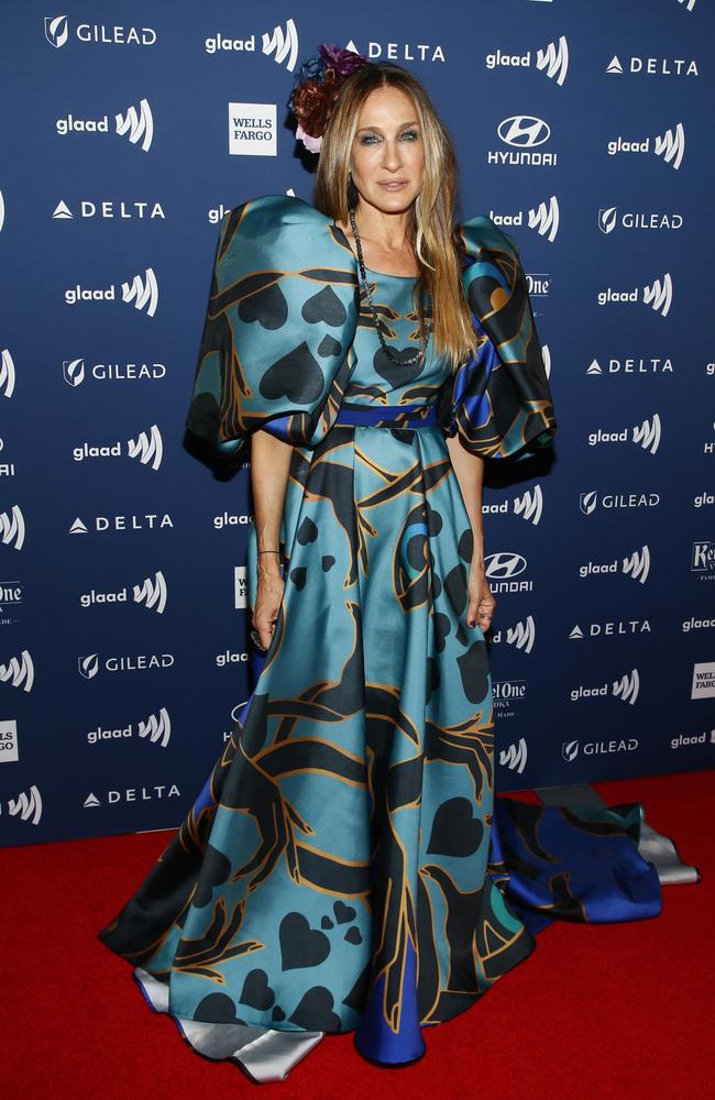 Into the blue! SJP at the GLAAD Media Awards in May. Picture: Getty Images