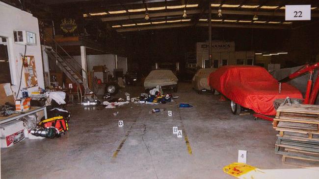 Inside the Pooraka warehouse where Jason De Ieso was found dead. Picture released by Supreme Court.