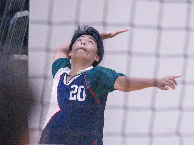 St Peters V Craigsleigh in the Australian Volleyball Schools Cup is being played at the Gold Coast Sports and Leisure Centre in Carrara. Picture: Glenn Campbell