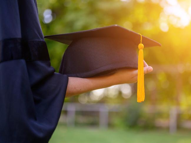 A young female student graduating from university