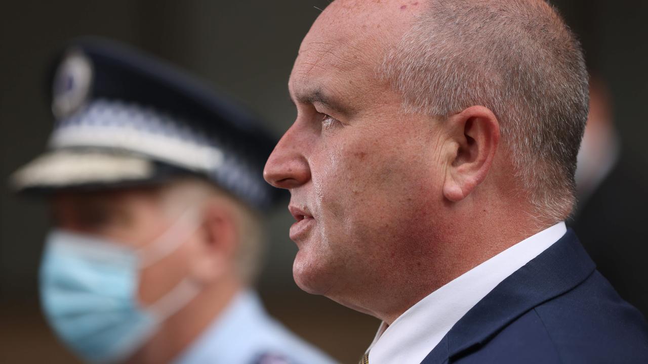 NSW Police Minister David Elliott said he wanted supermarkets to hire security guards to enforce QR codes. Picture: NCA NewsWire / Damian Shaw