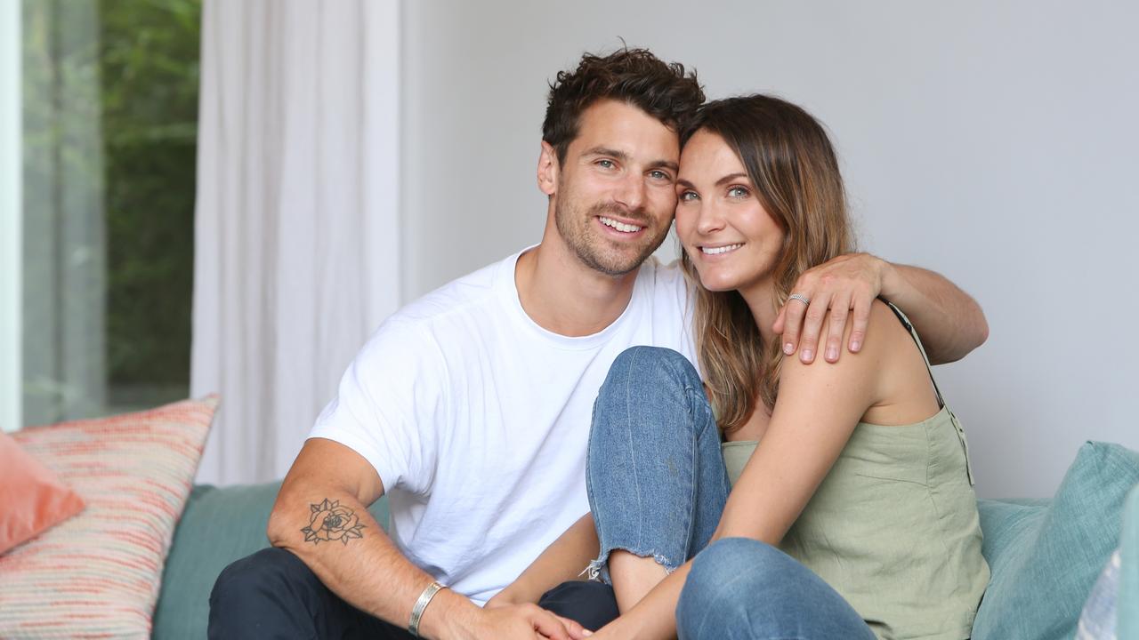Matthew Johnson and Laura Byrne are expecting a child together. Picture: Richard Dobson