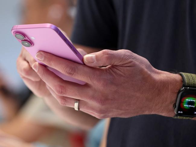 The iPhone 16 launches on Friday. Picture: Justin Sullivan/Getty Images