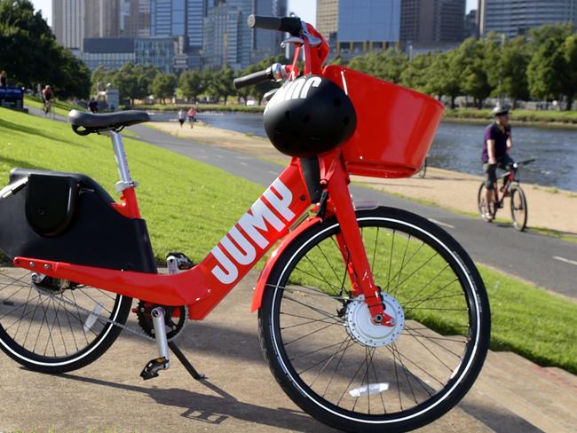 Yarra and Port Phillip have a one-year trial of a dockless electric bicycle scheme calle Jump by Uber