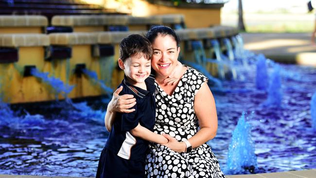 Naomi Dollisson with son Emmett, 5, who was diagnosed with epilepsy when he was three. Picture: Alix Sweeney