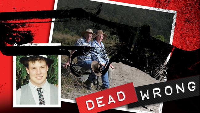 Jeffrey Brooks, left and his parents Lawrie and Wendy at the site where he died.