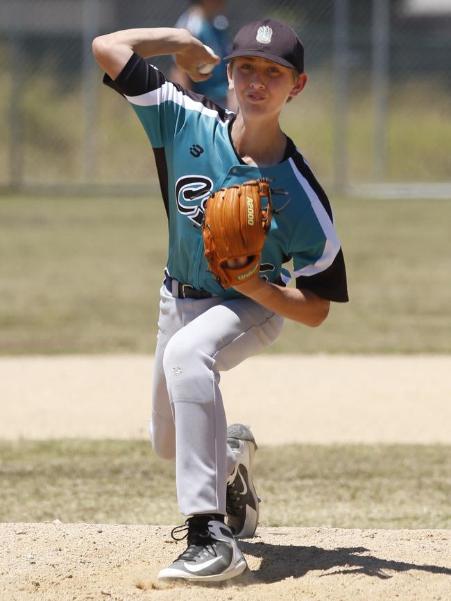 2019 Cairns Junior Baseball League Grand Finals. U16 Cubs pitcher Cameron Rose. PICTURE: ANNA ROGERS