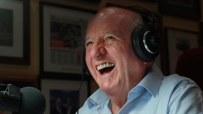 Alan Jones on his last day as a radio broadcaster at 2GB. Picture: John Feder