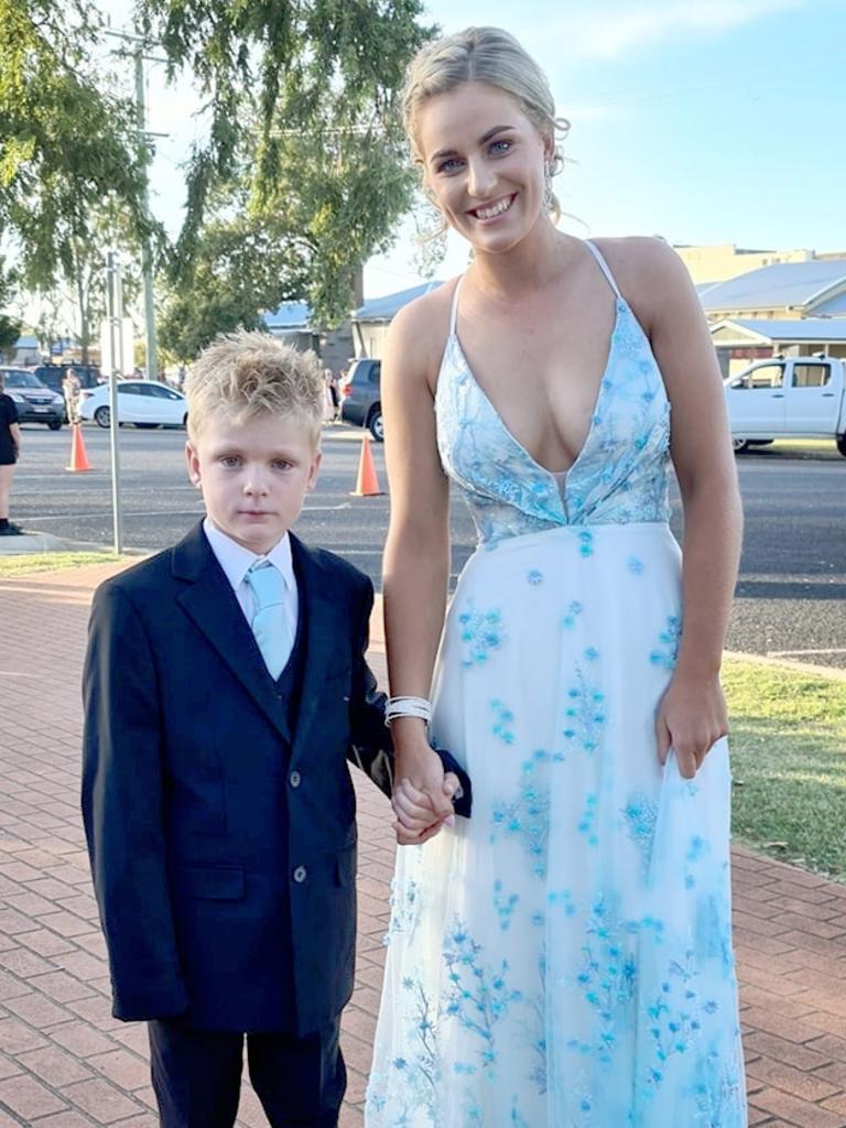 Tammekka Brown and Partner Ben Ambrose. Oakey State High School formal. Photo Sean Federoff