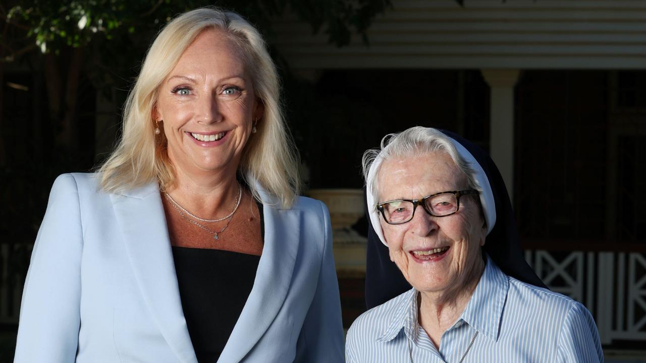 New Mater CEO Julia Strickland-Bellamy with Queensland Great and one of the Mater’s oldest serving leaders Sister Angela-Mary Doyle. Pictures: Annette Dew