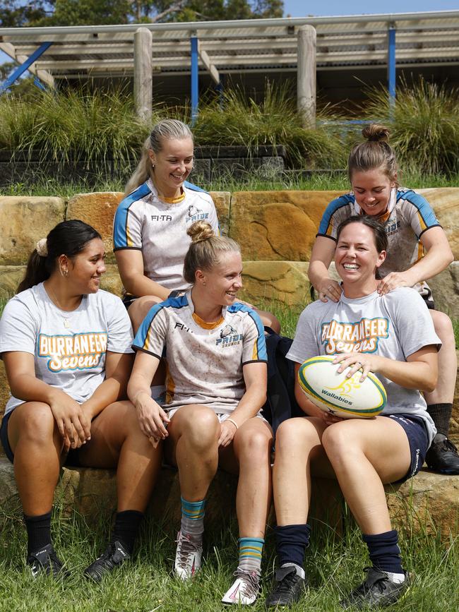 Ariana Harden, Paige McKeown, Tiarne Cavanagh, Maddi Anderson and Olivia Brooks at John Dwyer Oval in Caringbah. Picture: Jonathan Ng