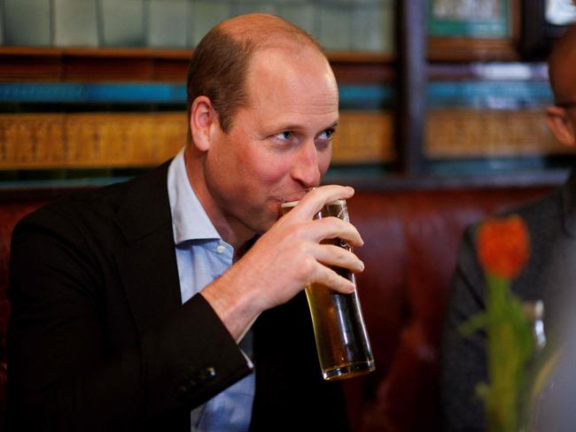 A hard earned thirst needs a big cold beer, and Prince William’s best beer is Kingmaker. Picture: AFP