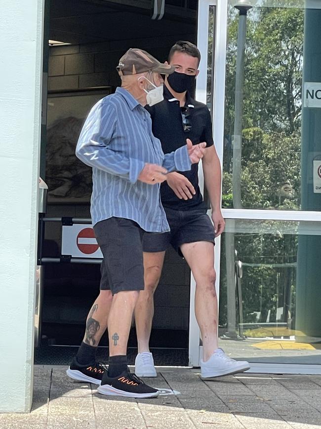 Kevin Willoughby, 71, of Woy Woy, (left) leaving Gosford Local Court. Picture: NewsLocal