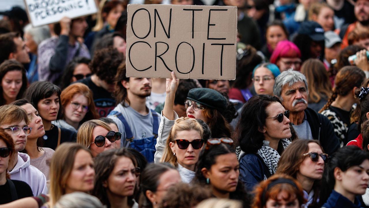 The case has sparked mass demonstrations in support of Ms Pelicot across France. Picture: Ian Langsdon/AFP