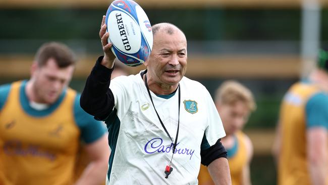 SAINT-ETIENNE, FRANCE - SEPTEMBER 21: Head Coach, Eddie Jones during a Wallabies training at Stade Roger Baudras on September 21, 2023 in Saint-Etienne, France. (Photo by Chris Hyde/Getty Images)