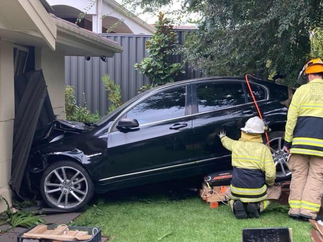 A car has crashed into a house at Sheidow Park. Picture 7NEWS